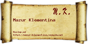 Mazur Klementina névjegykártya